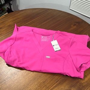 Catarina One-Pocket Slim Scrub Top XL Pink